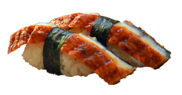 Sushi anguille servis par paire